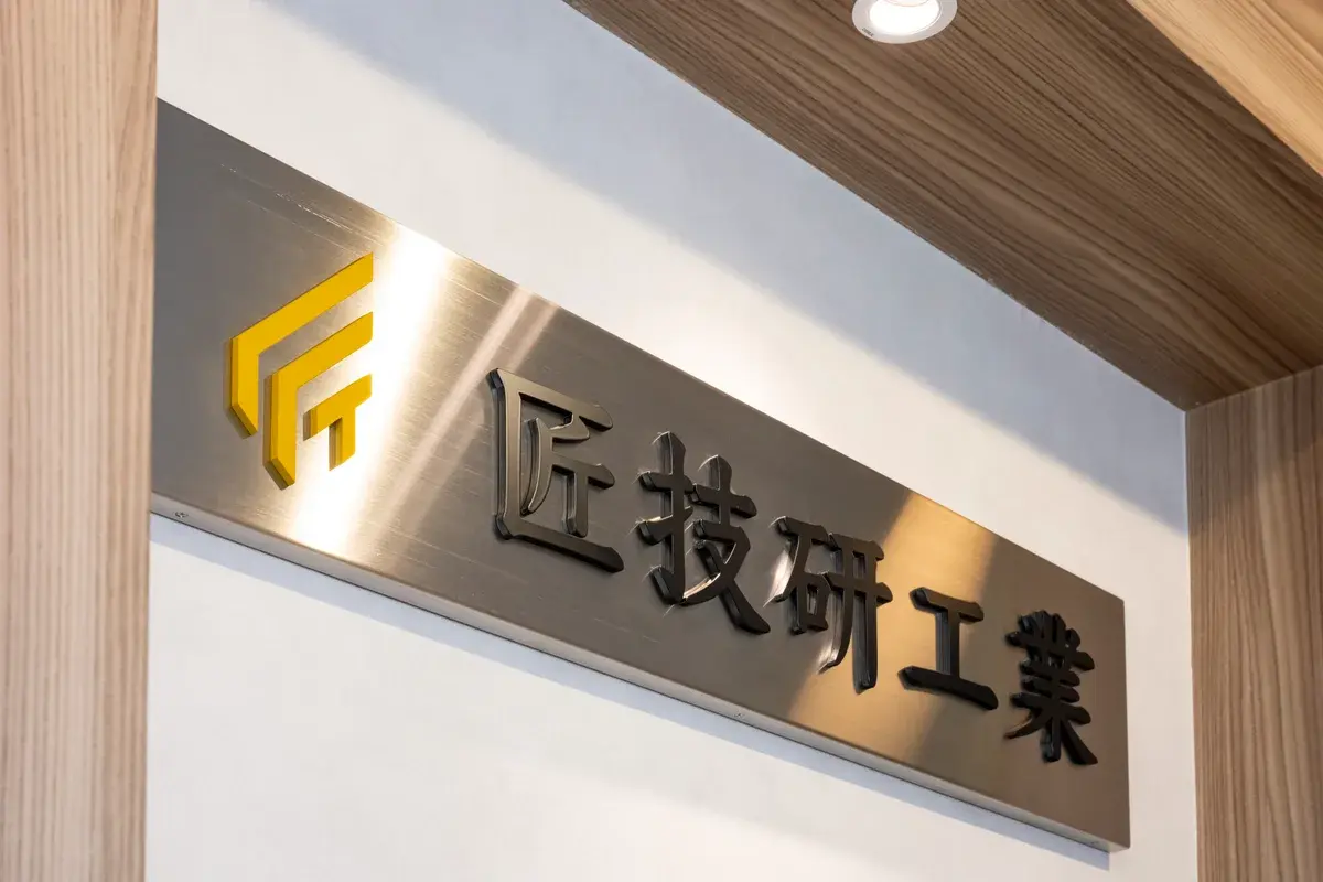 本社エントランスのサイン